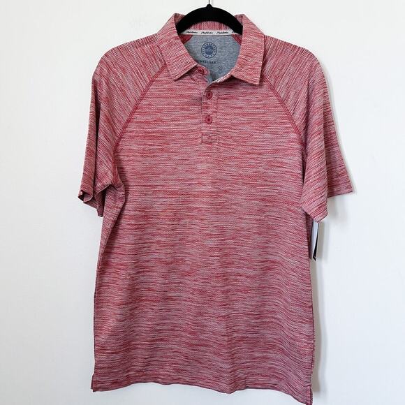NWT Flag & Anthem Men MadeFlex Performance Golf Polo Shirt Red Small UPF Stretch - Picture 1 of 12